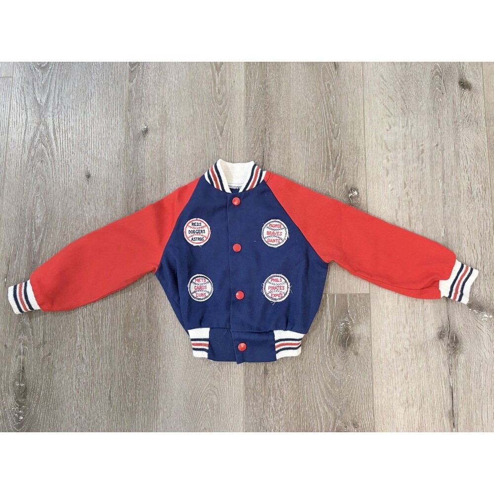 70s Kids Vintage MLB Baseball Varsity Lightweight Jacket Toddler Size 4